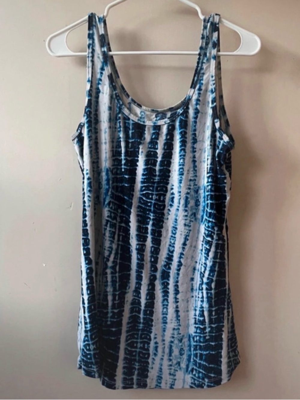 No Boundaries Blue and White Tie-Dye Tank